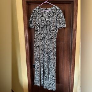 Elegant Black and White Polka Dot Dress